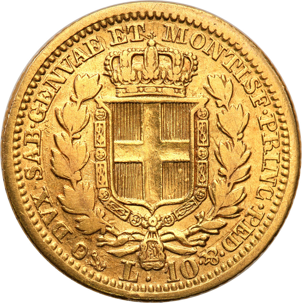 Włochy, Sardynia. Carlo Alberto (1831-1849). 10 Lirów 1833, Genova - Rzadkie